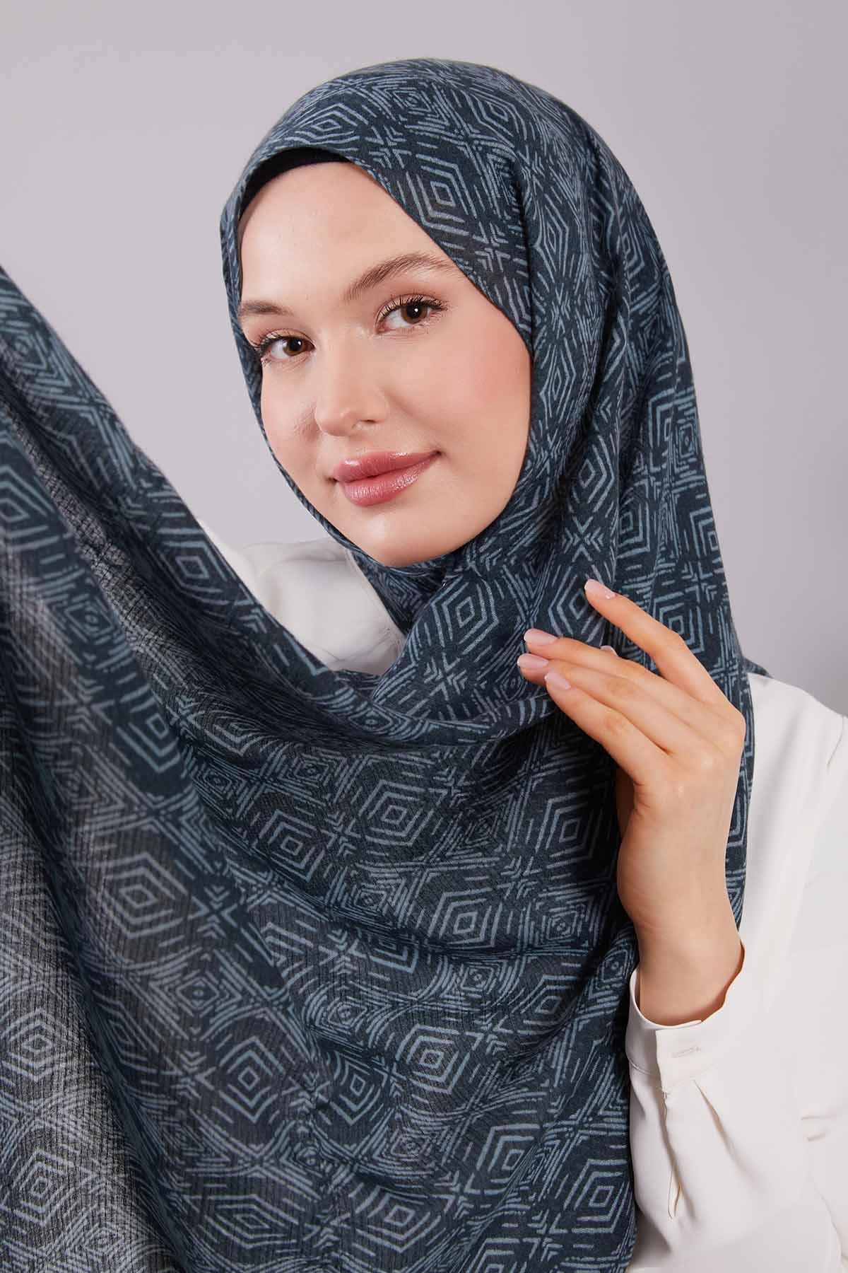 Fivescarf Petrol Mavisi Gamba Şal