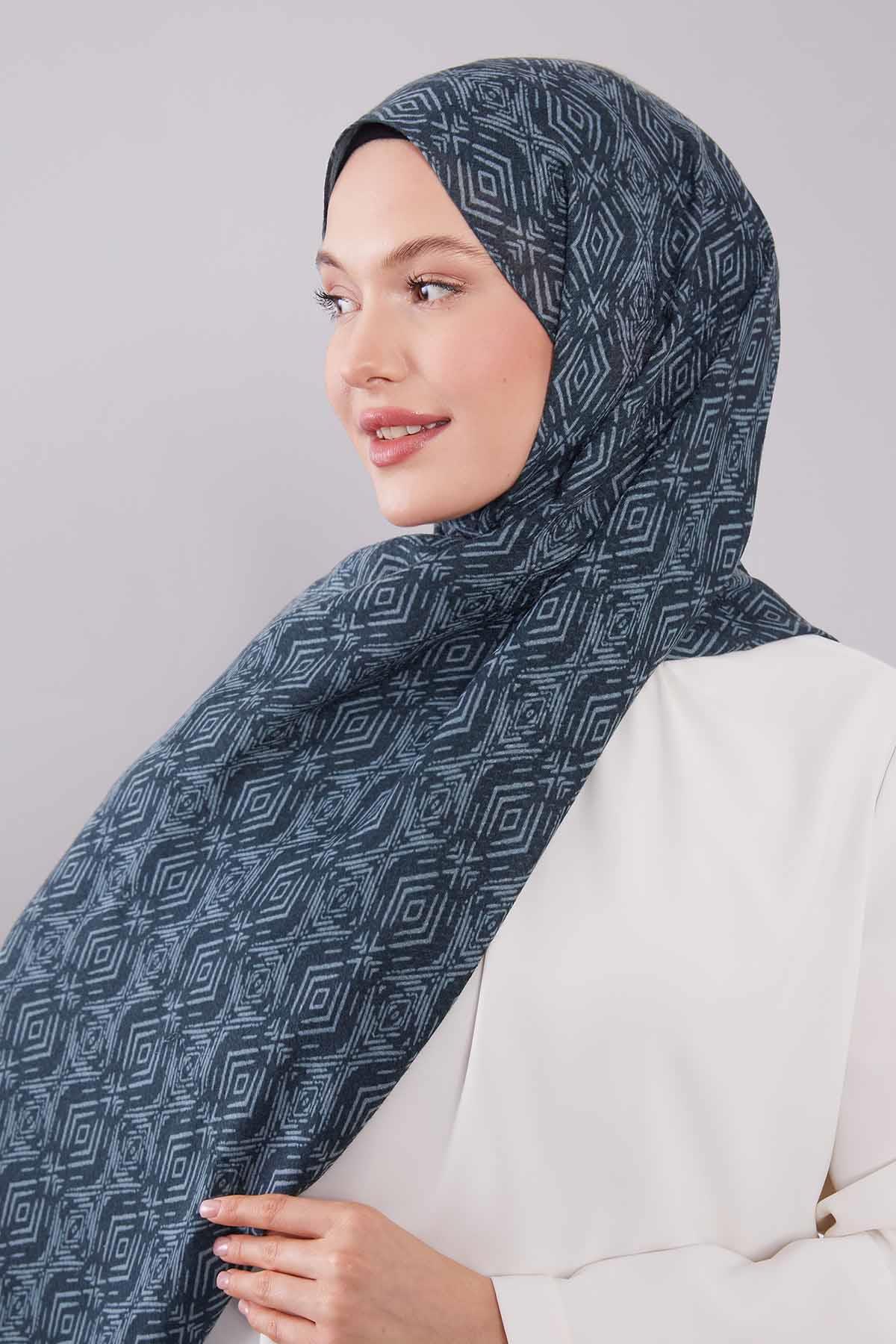 Fivescarf Petrol Mavisi Gamba Şal