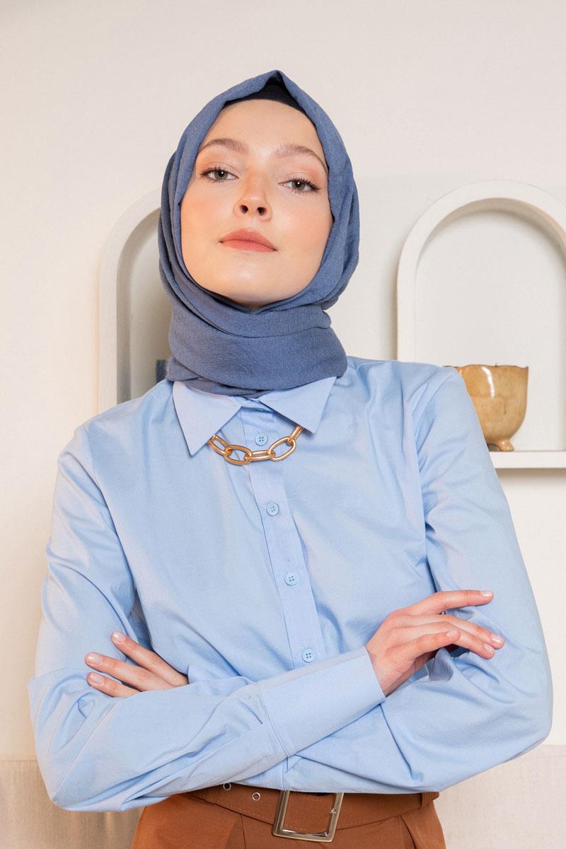 Fivescarf Petrol Mavisi Junset Şal