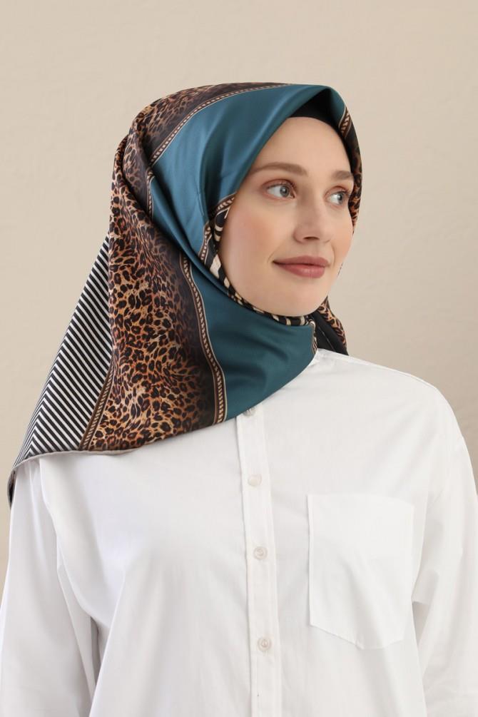 Fivescarf Petrol Mavisi Twill Digital Eşarp