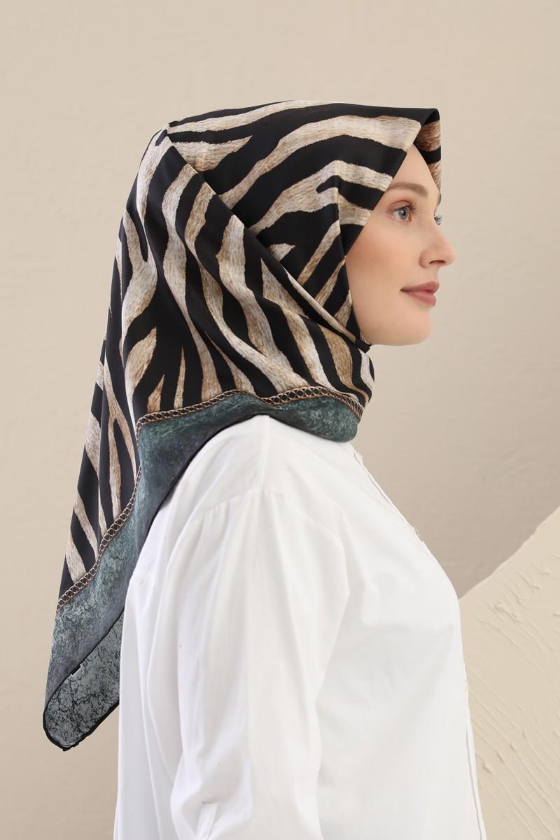 Fivescarf Petrol Mavisi Twill Digital Eşarp