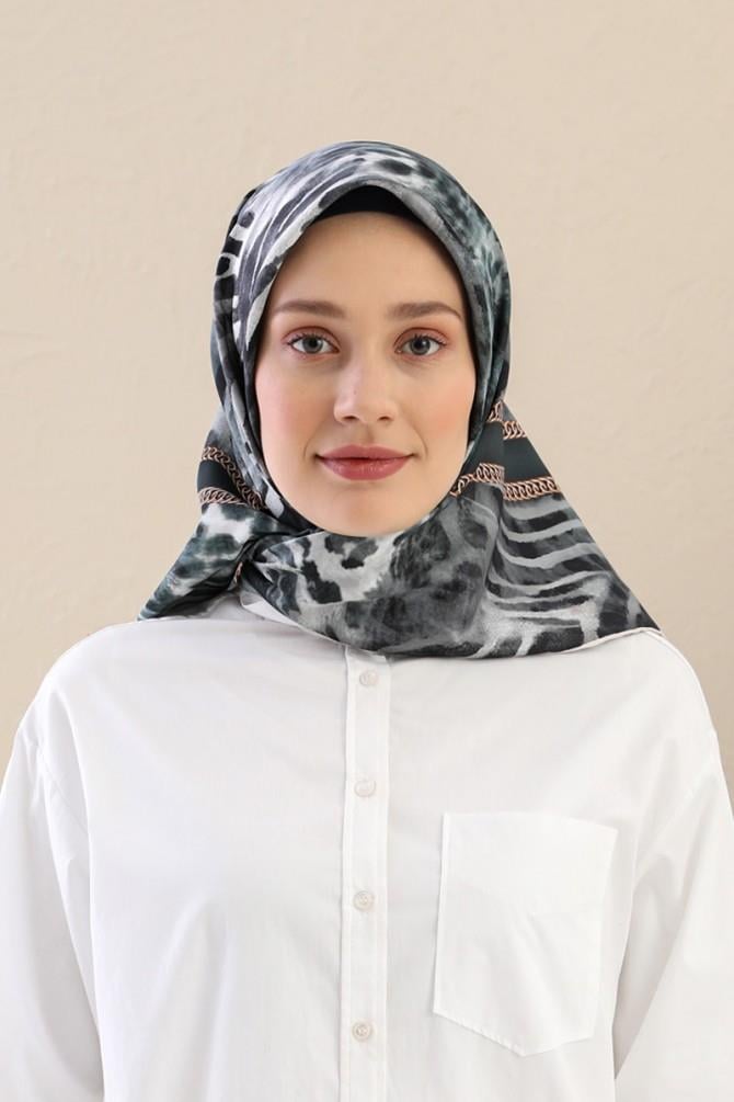 Fivescarf Petrol Mavisi Twill Digital Eşarp