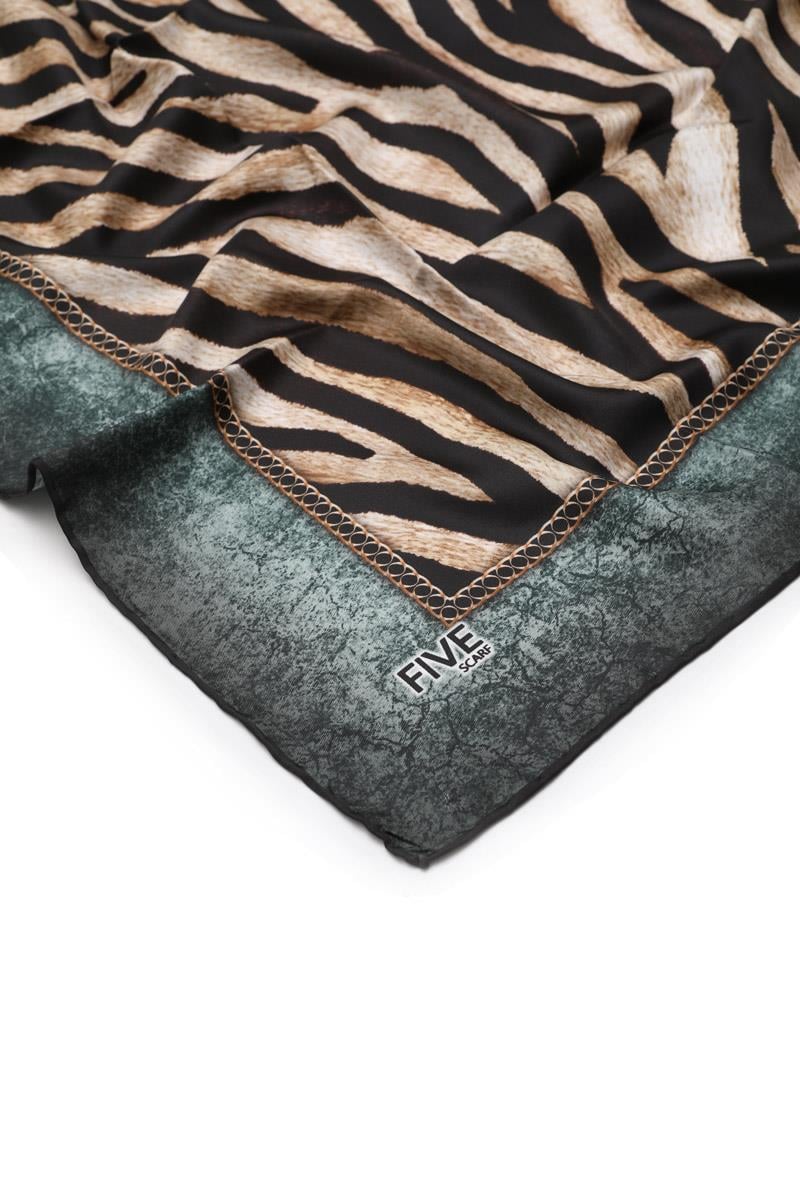 Fivescarf Petrol Mavisi Twill Digital Eşarp