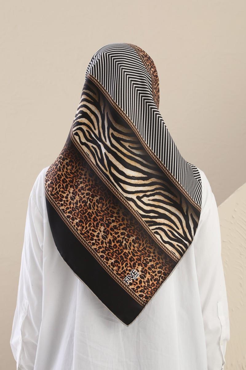 Fivescarf Petrol Mavisi Twill Digital Eşarp