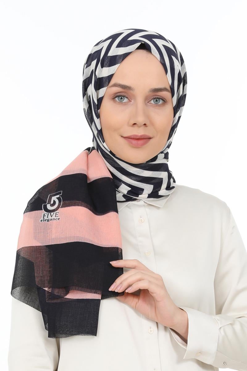 Fivescarf Pudra Desenli Pamuk Şal