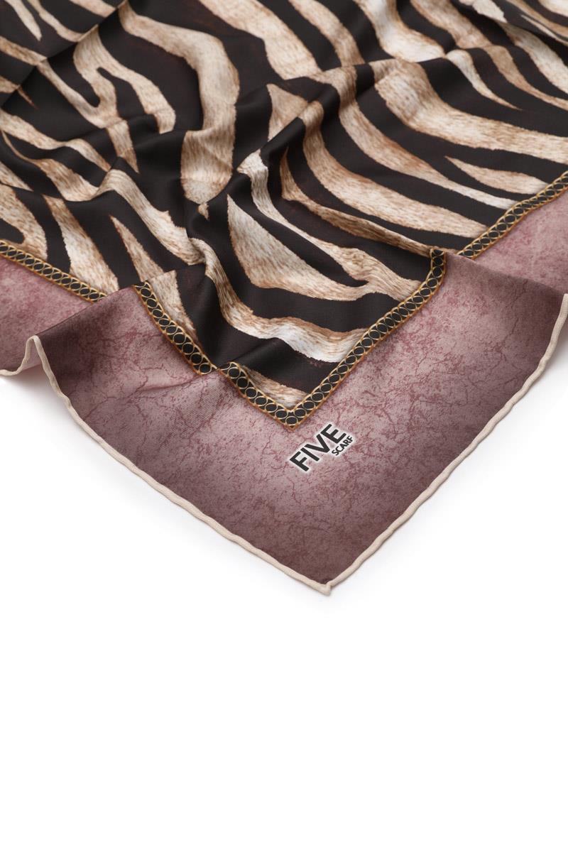 Fivescarf Pudra Twill Digital Eşarp