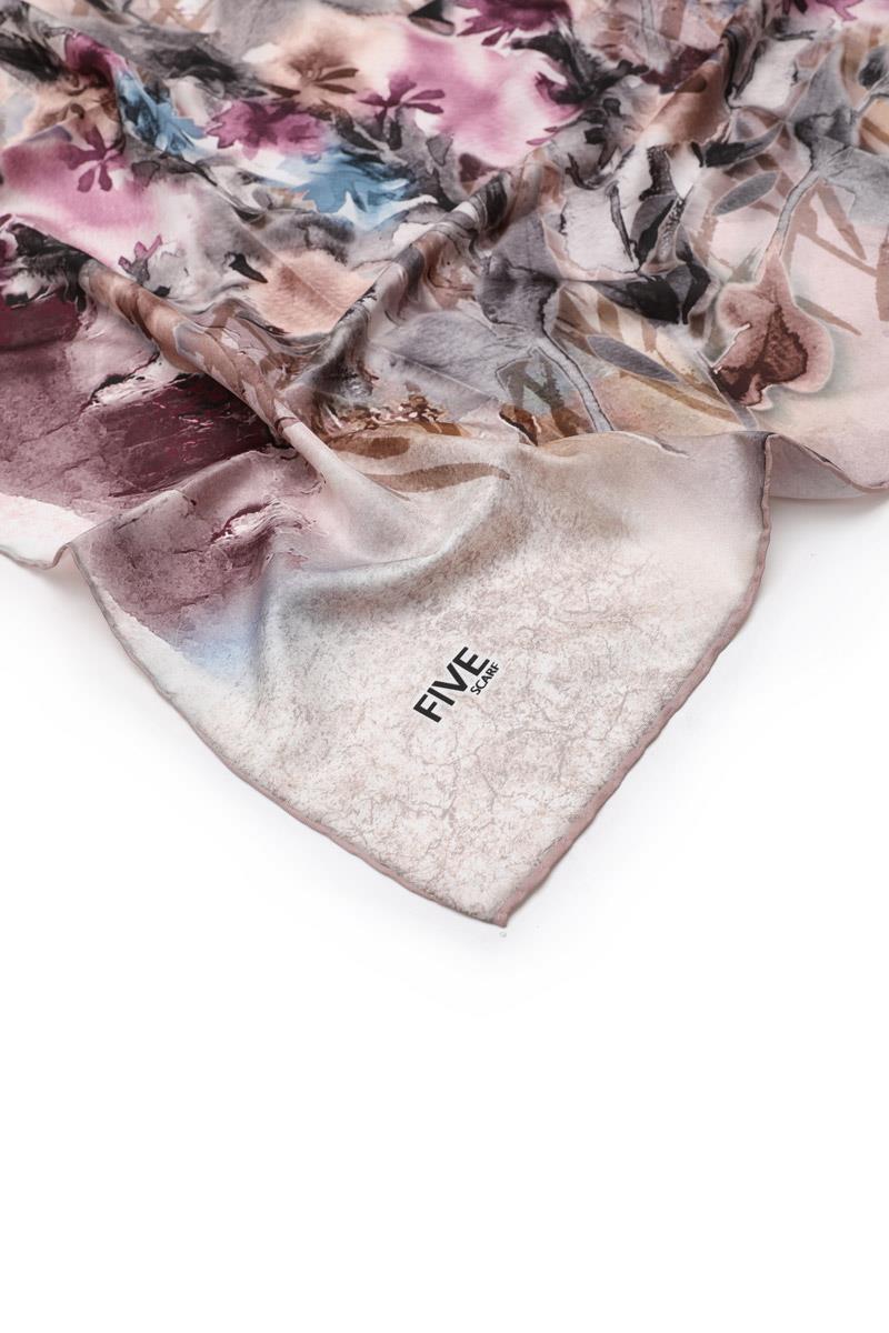 Fivescarf Pudra Twill Digital Eşarp