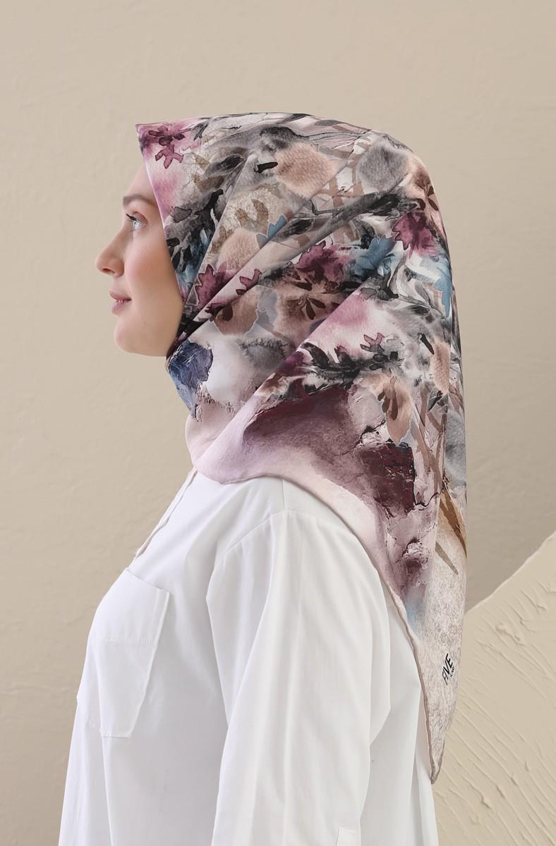 Fivescarf Pudra Twill Digital Eşarp