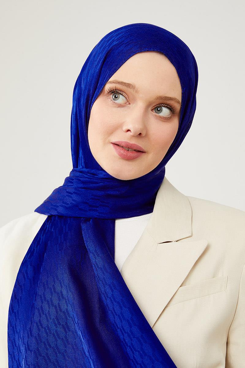 Fivescarf Saks Burgu Desen Jakarlı Elegance Şal