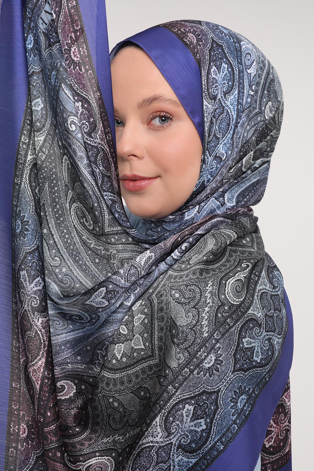 Fivescarf Saks Gölgeli Desen Brand Şal