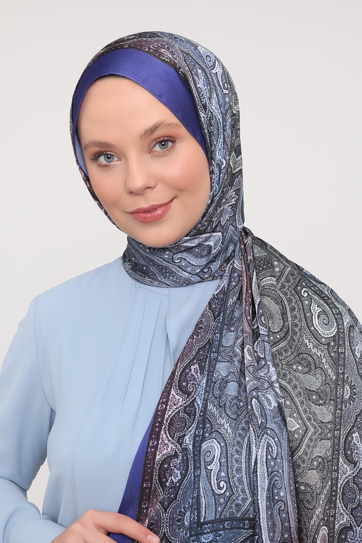 Fivescarf Saks Gölgeli Desen Brand Şal