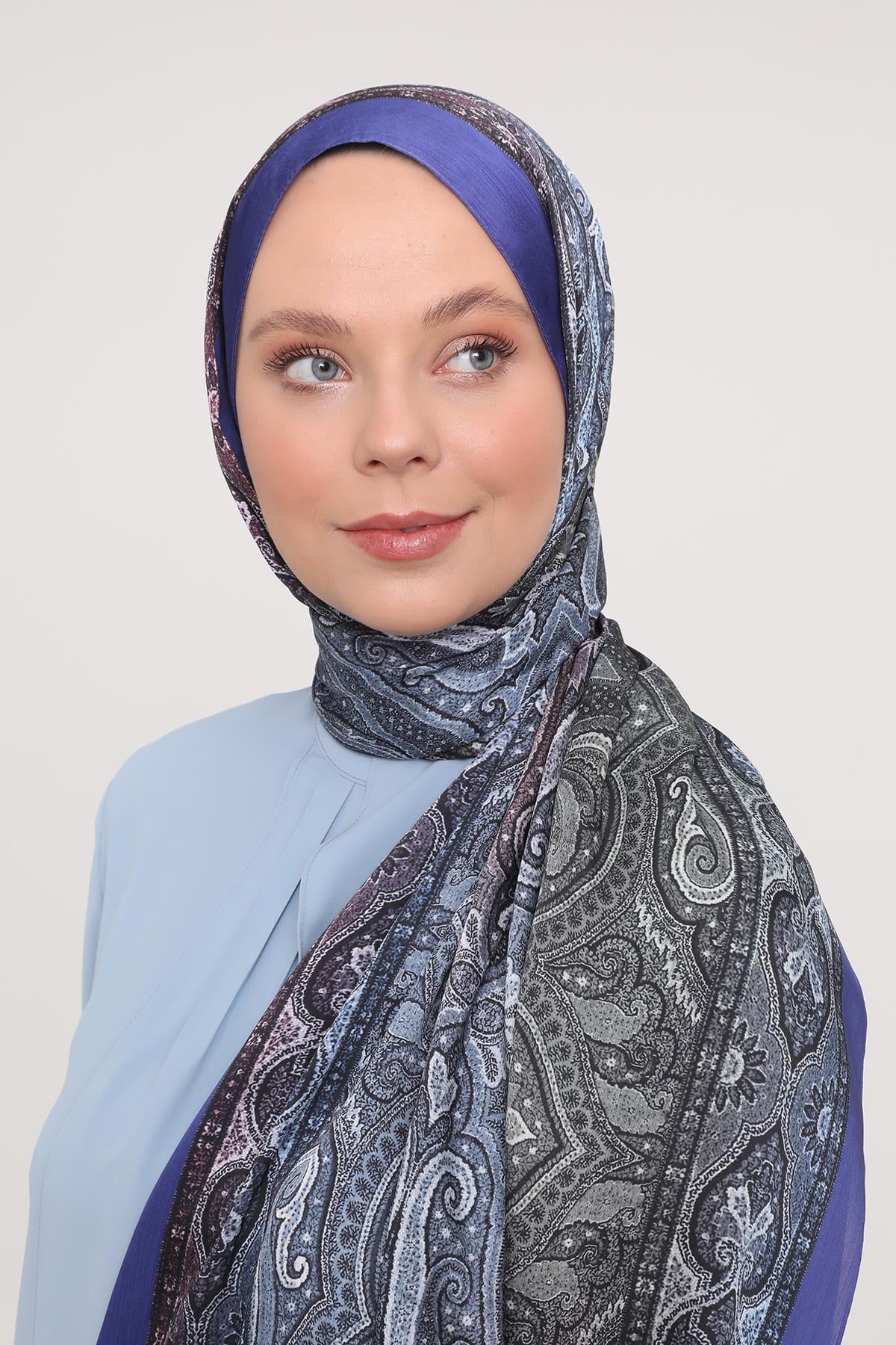 Fivescarf Saks Gölgeli Desen Brand Şal