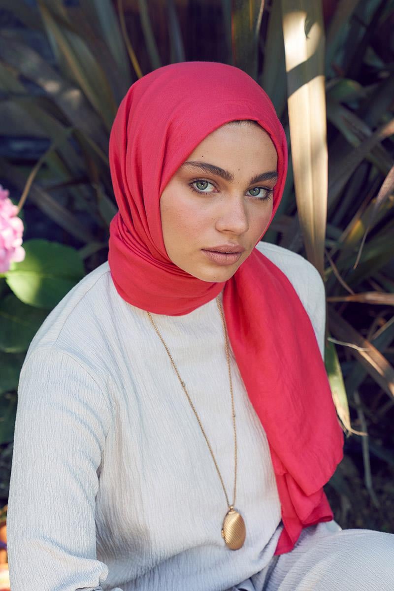 Fivescarf Şeker Pembesi Touch Pamuk Şal