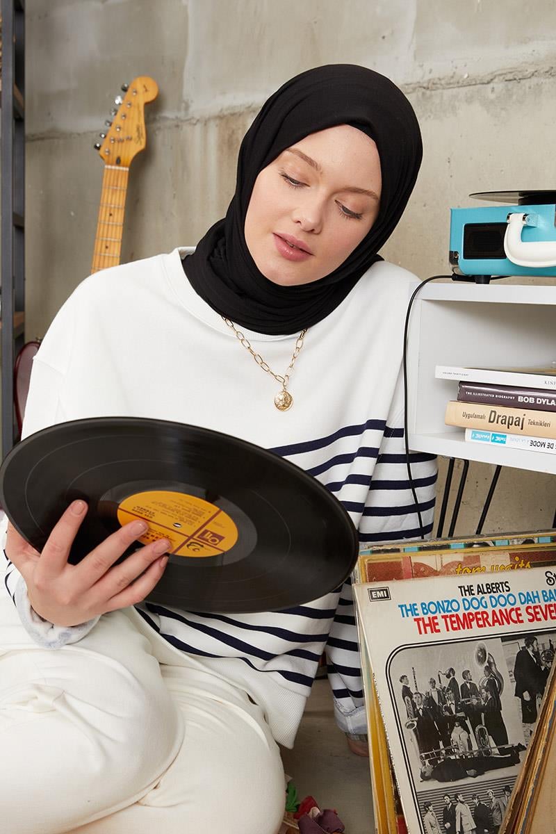 Fivescarf Siyah Five Penye Şal