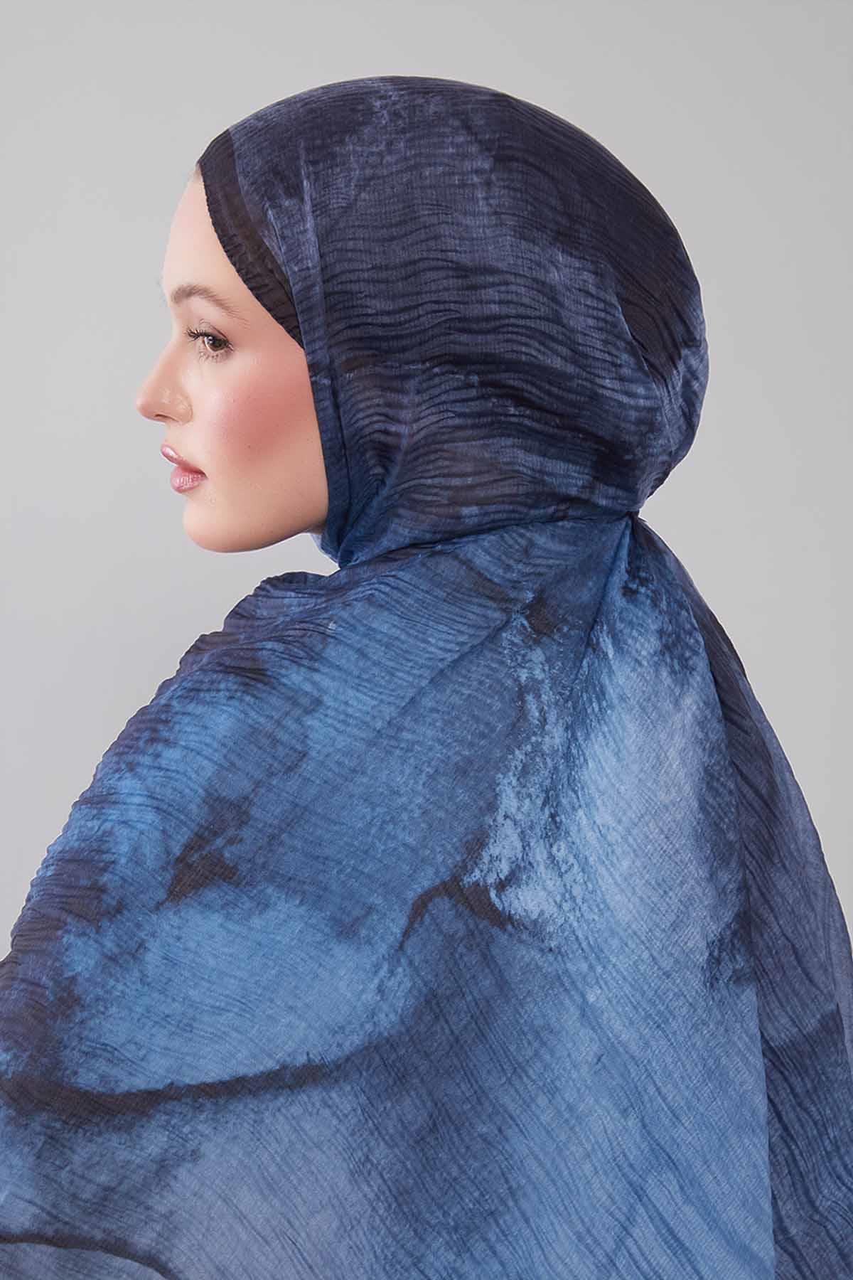 Fivescarf Siyah Geçişli Müslin Cotton Şal