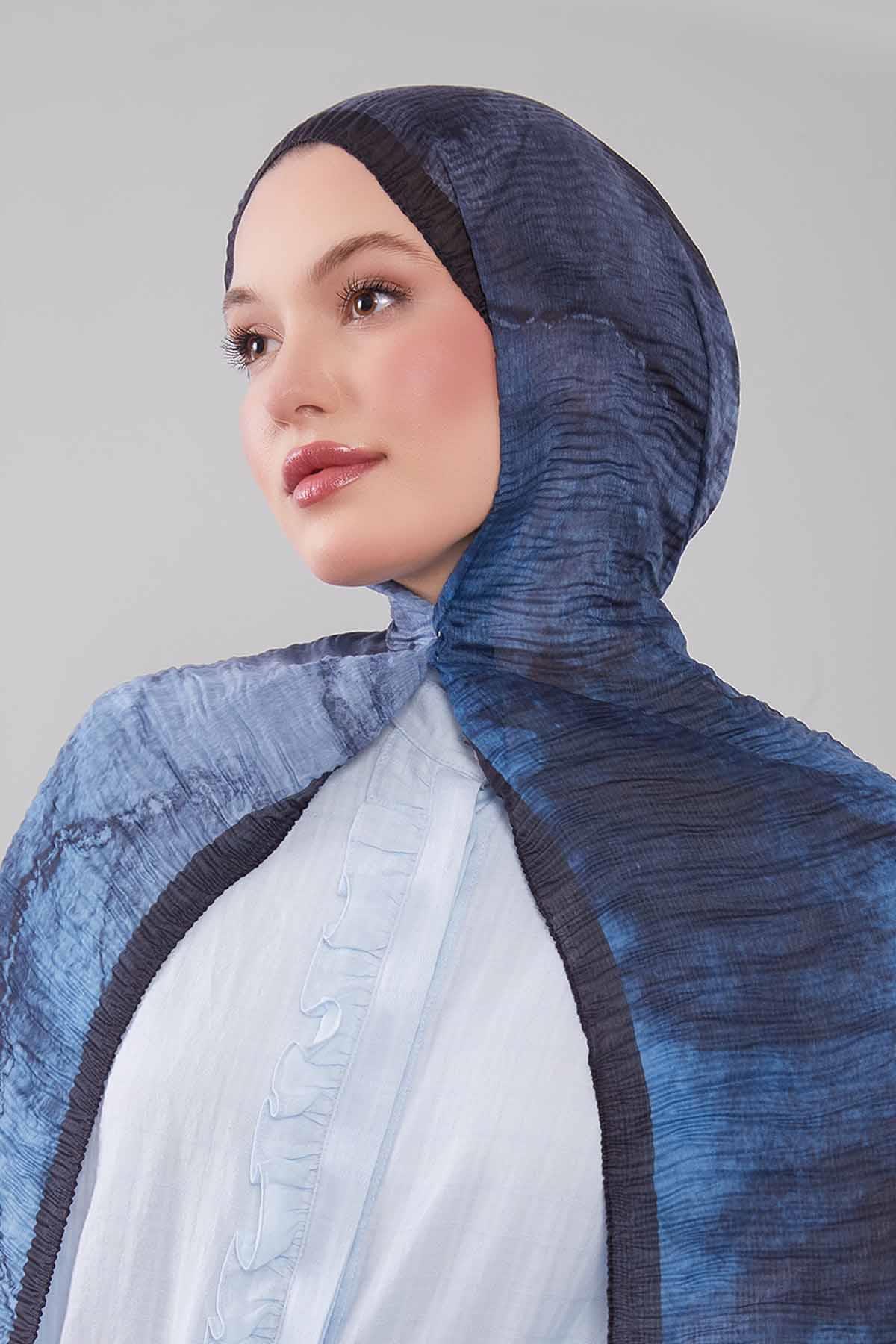 Fivescarf Siyah Geçişli Müslin Cotton Şal