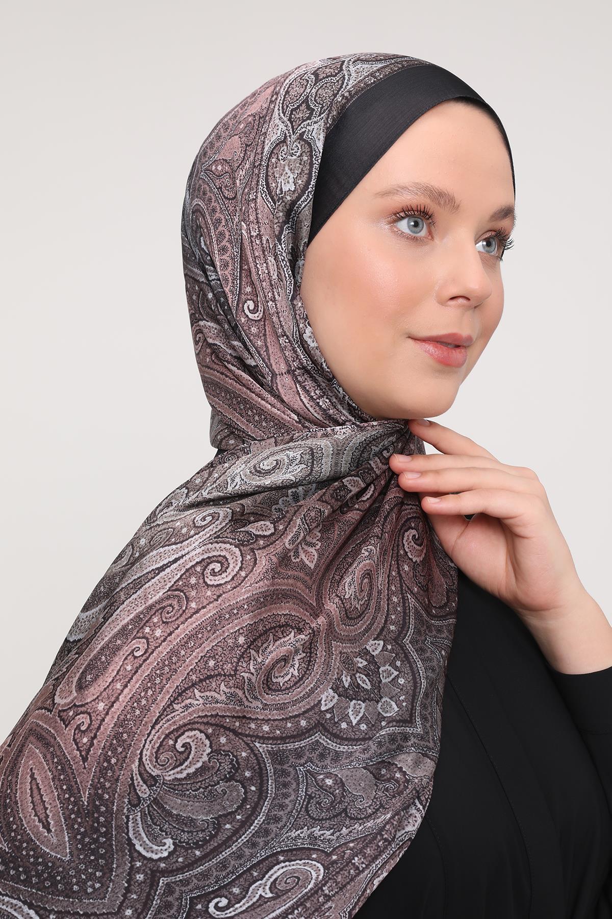 Fivescarf Siyah-Kahve Gölgeli Desen Brand Şal