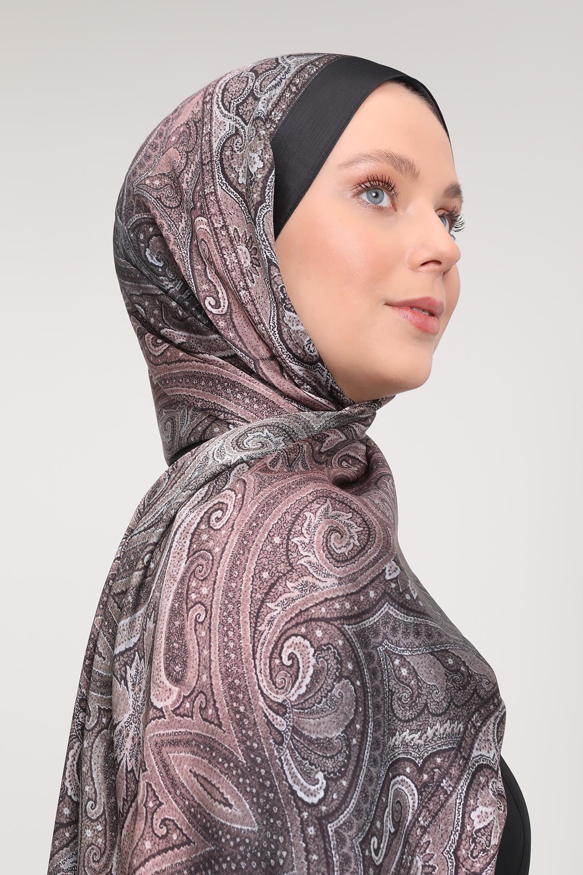 Fivescarf Siyah-Kahve Gölgeli Desen Brand Şal