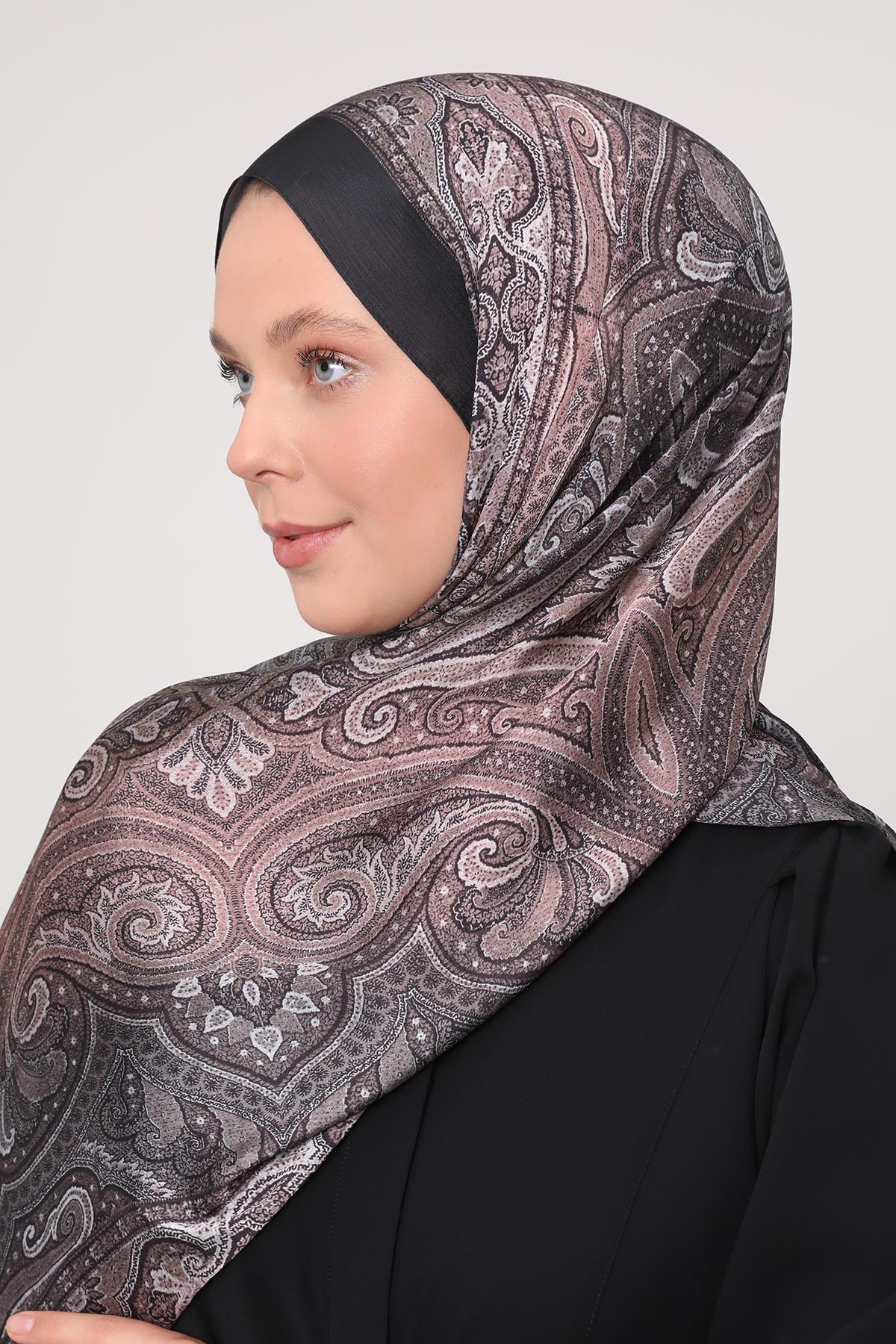 Fivescarf Siyah-Kahve Gölgeli Desen Brand Şal