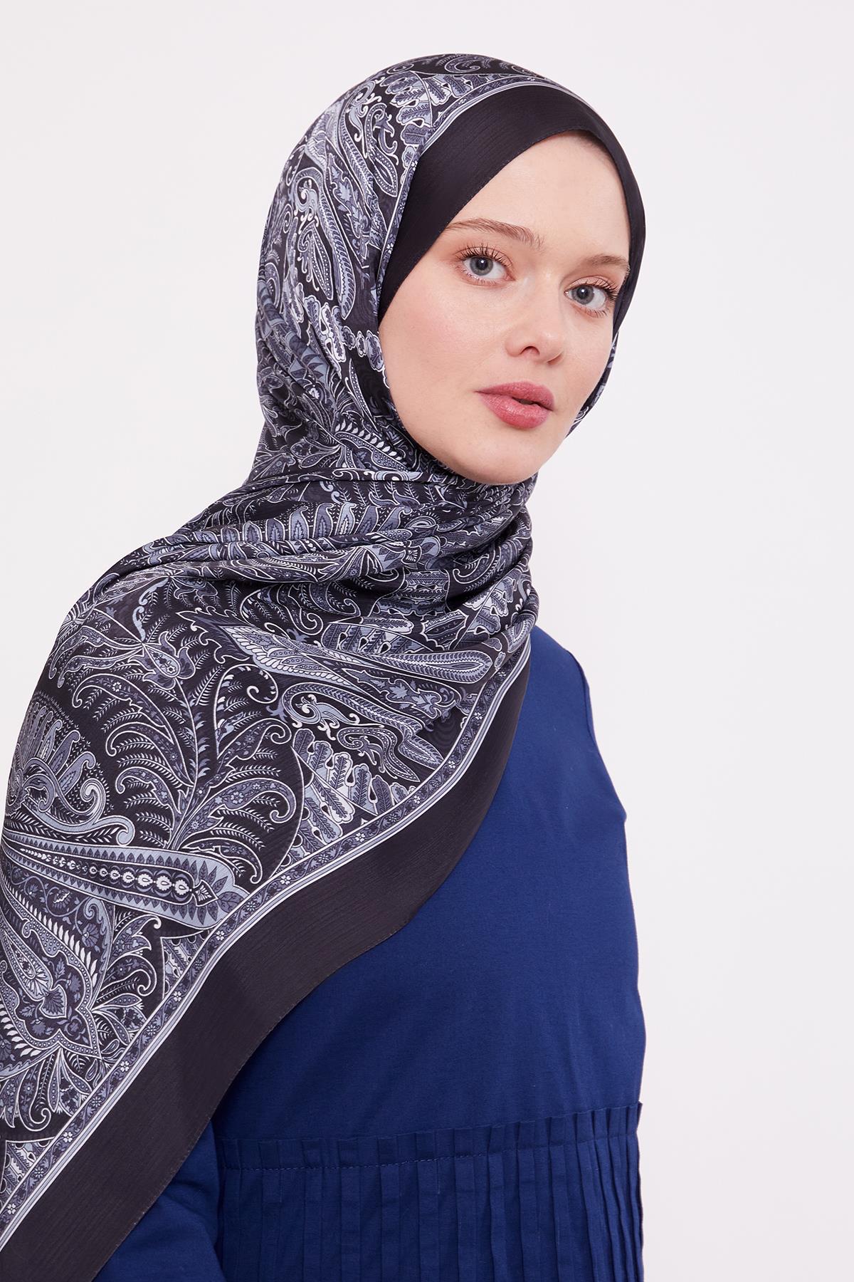 Fivescarf Siyah Motif Desen Brand Şal