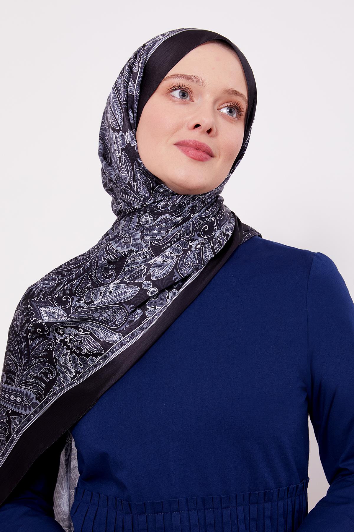 Fivescarf Siyah Motif Desen Brand Şal