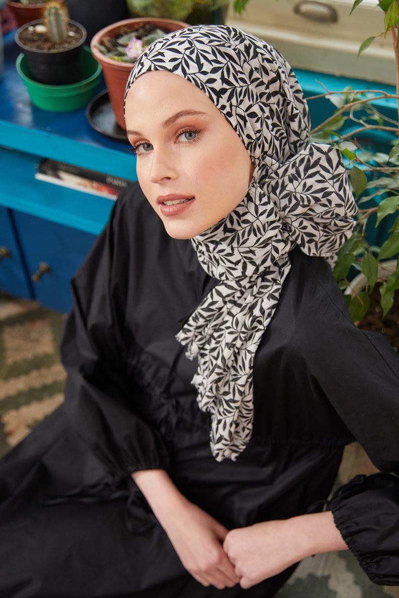 Fivescarf Siyah Relax Sarmaşık Şal