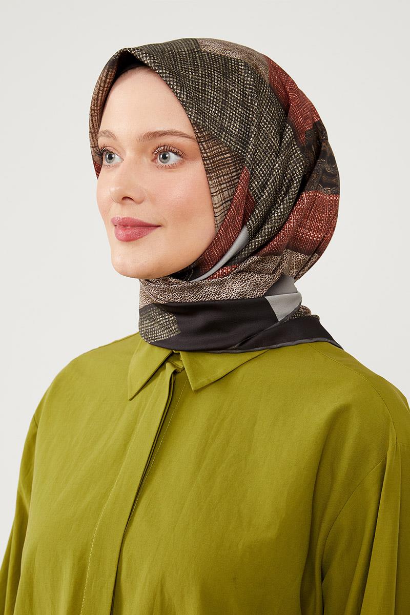 Fivescarf Siyah Twil Digital Eşarp