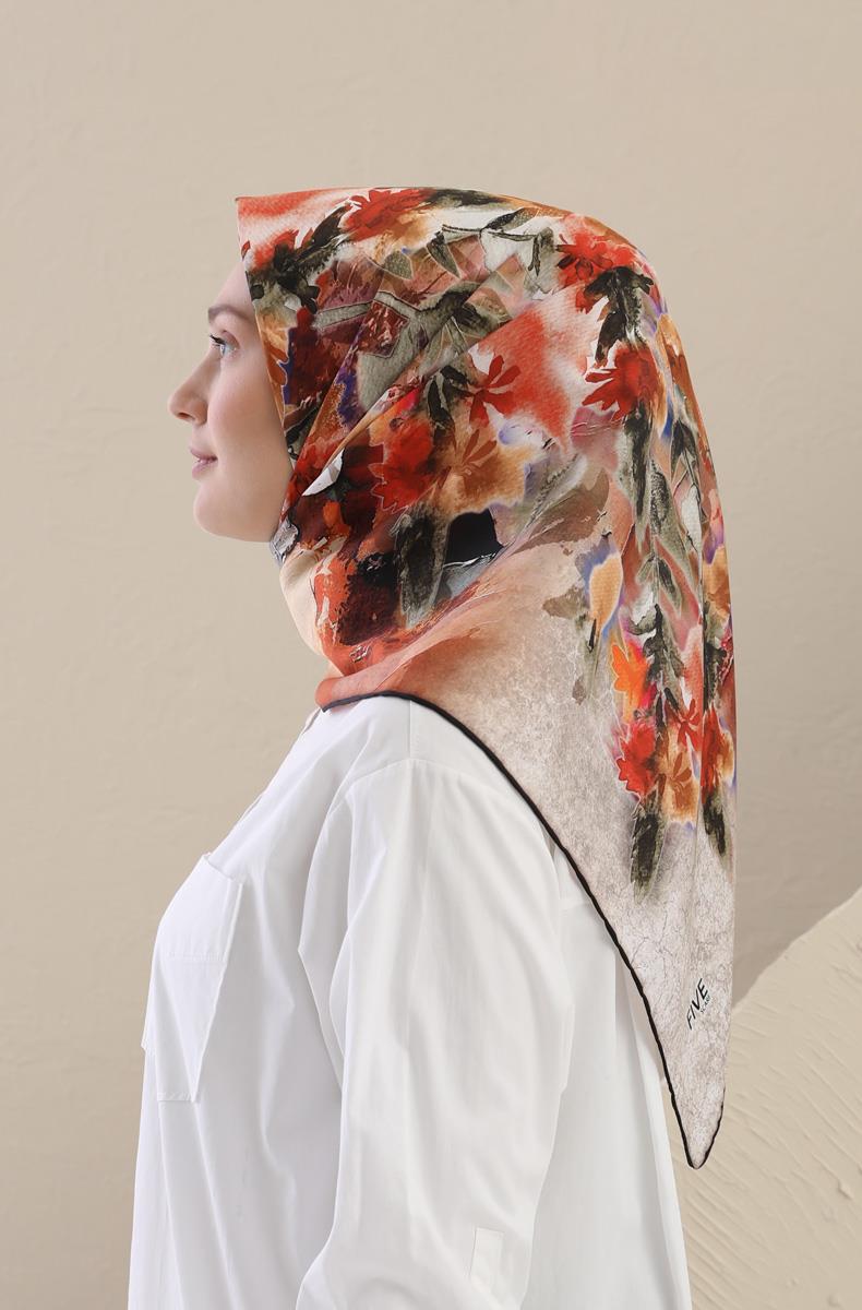 Fivescarf Siyah Twill Digital Eşarp