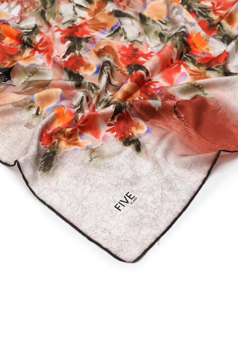 Fivescarf Siyah Twill Digital Eşarp