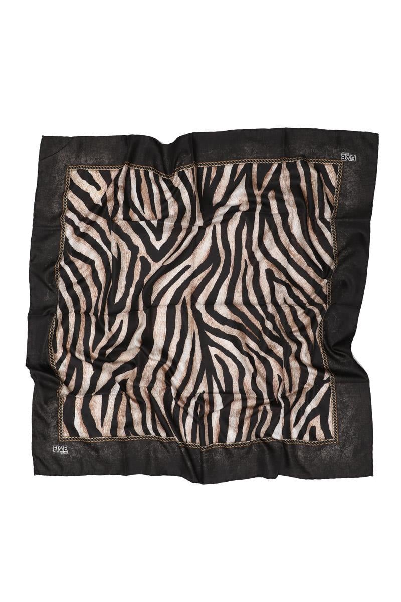 Fivescarf Siyah Twill Digital Eşarp