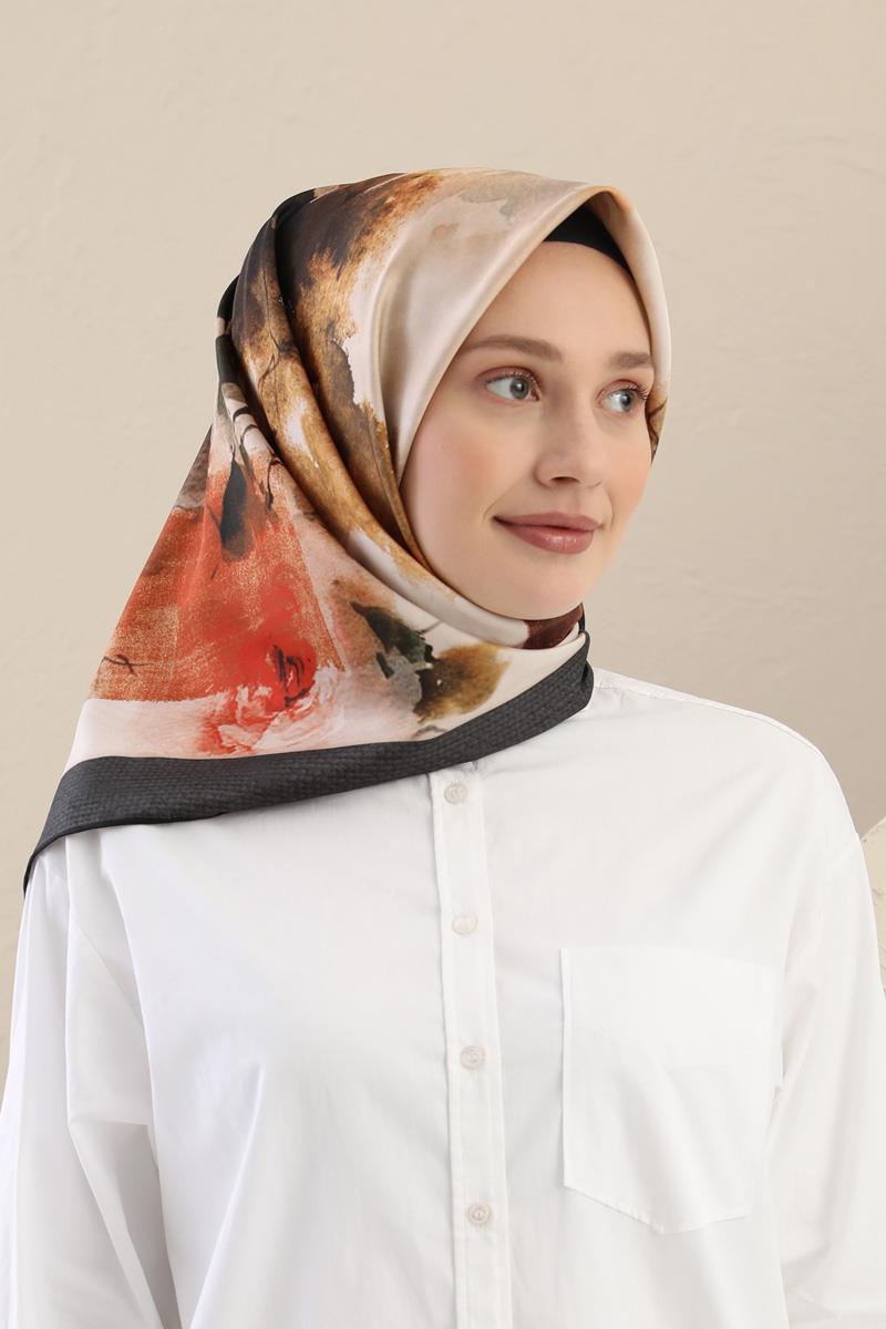 Fivescarf Siyah Twill Digital Eşarp