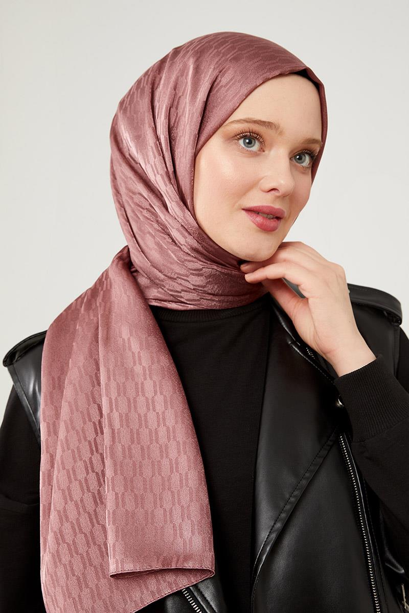 Fivescarf Soğan Kabuğu Burgu Desen Jakarlı Elegance Şal