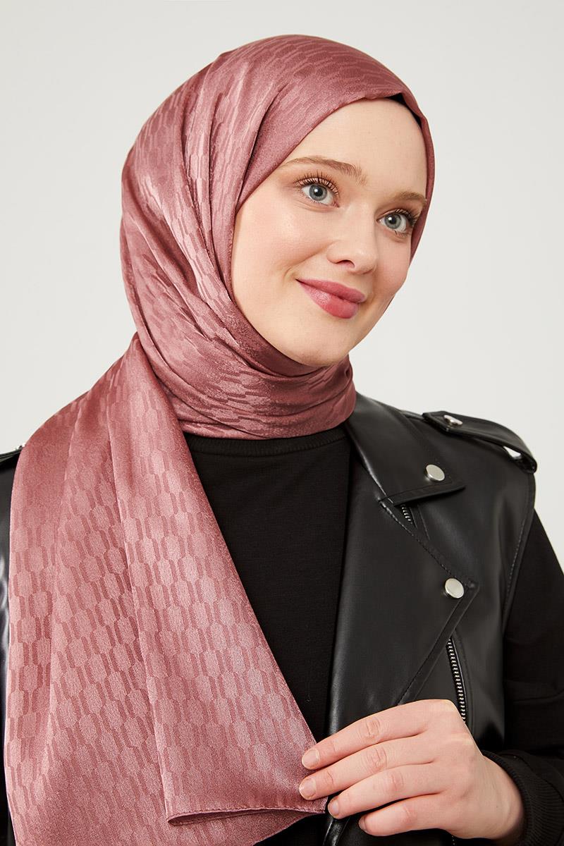 Fivescarf Soğan Kabuğu Burgu Desen Jakarlı Elegance Şal