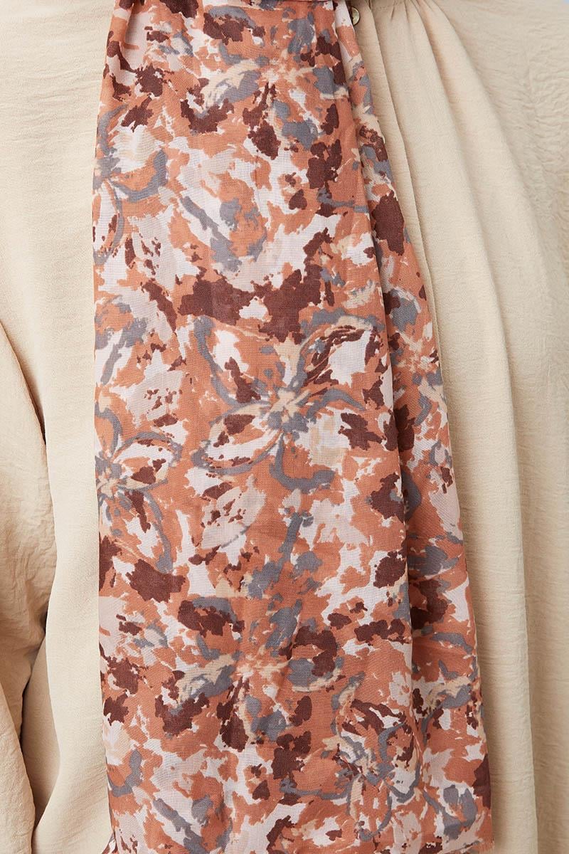 Fivescarf Somon Desenli Cotton Şal