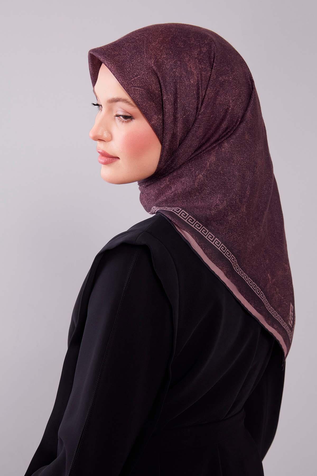 Fivescarf Somon Kenar Motifli Silk Cotton Eşarp