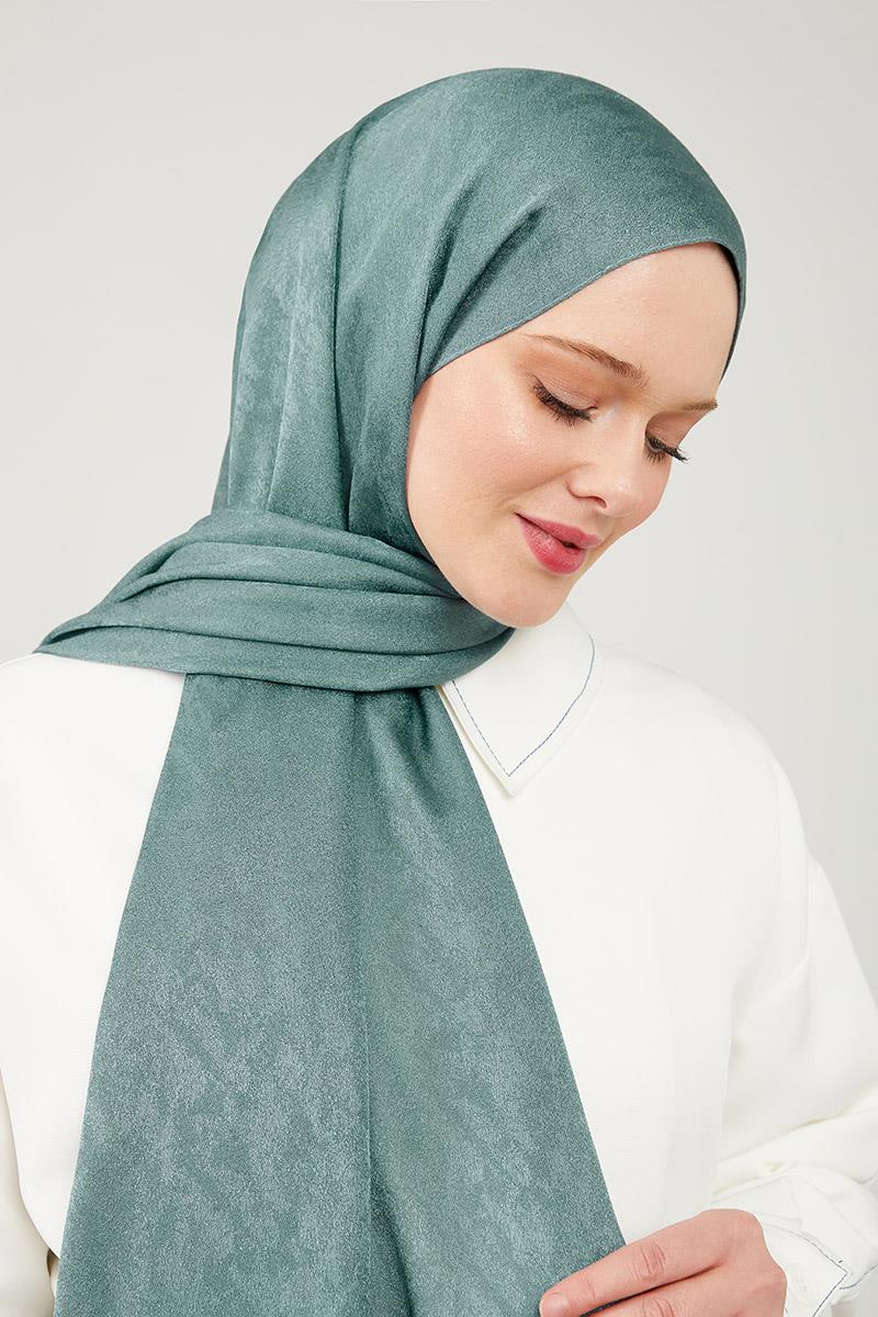 Fivescarf Su Yeşili Jakarlı Elegance Şal