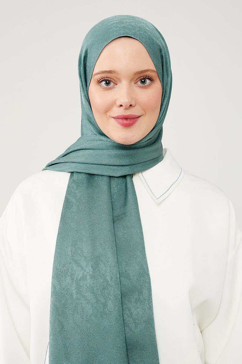 Fivescarf Su Yeşili Jakarlı Elegance Şal