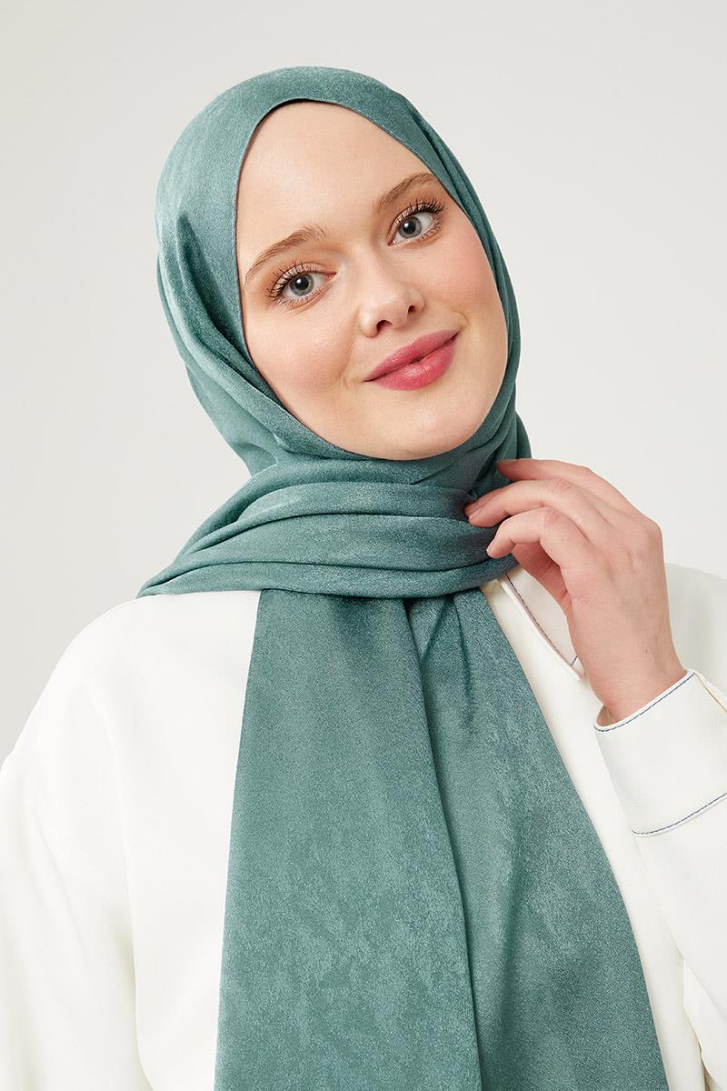 Fivescarf Su Yeşili Jakarlı Elegance Şal