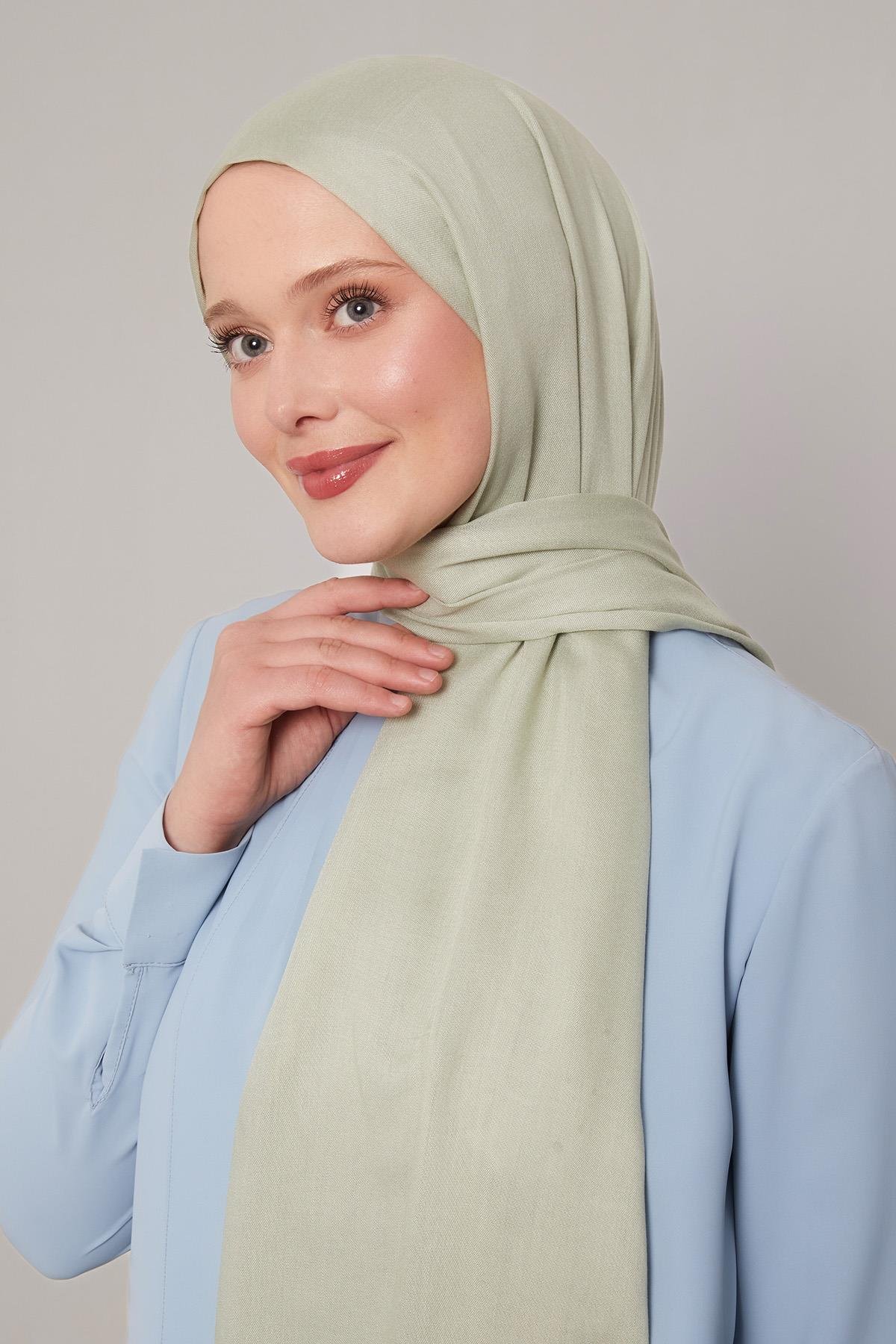 Fivescarf Su Yeşili Viskon Modal Düz Şal