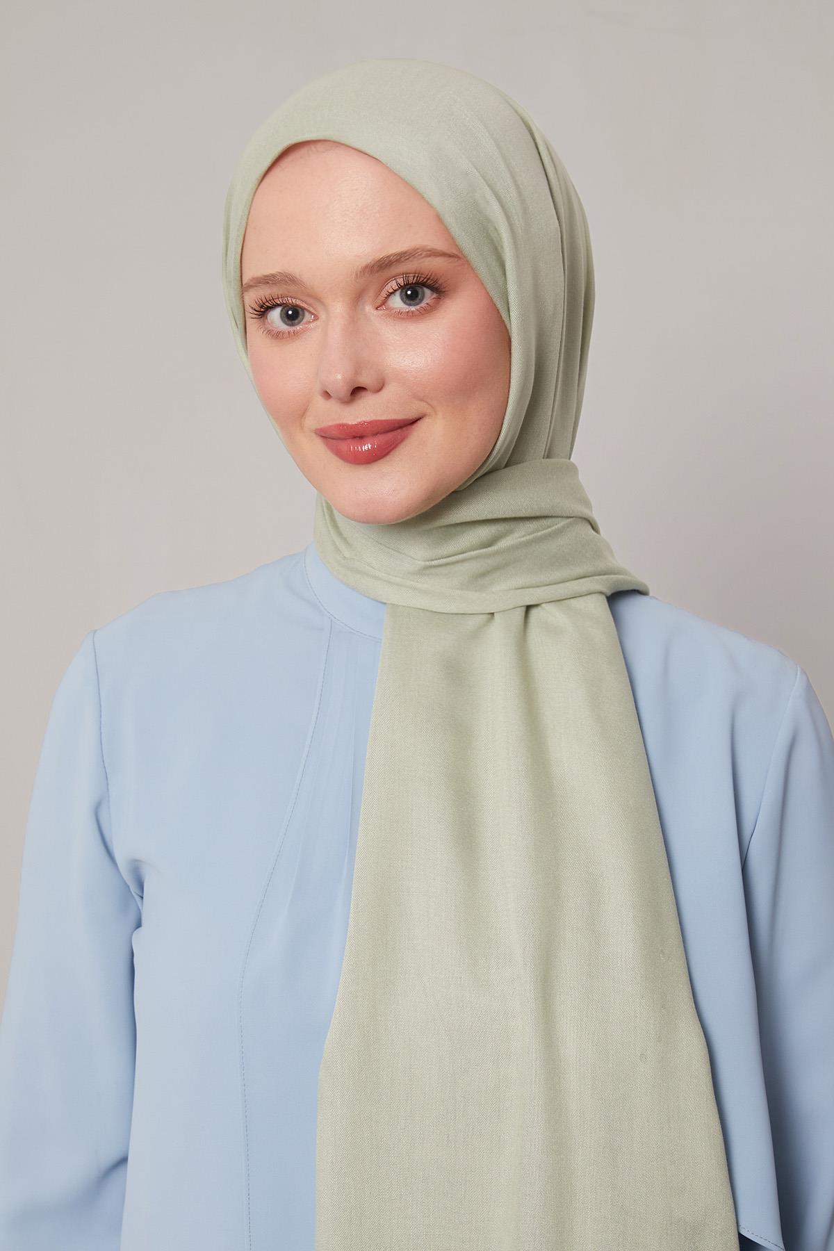 Fivescarf Su Yeşili Viskon Modal Düz Şal