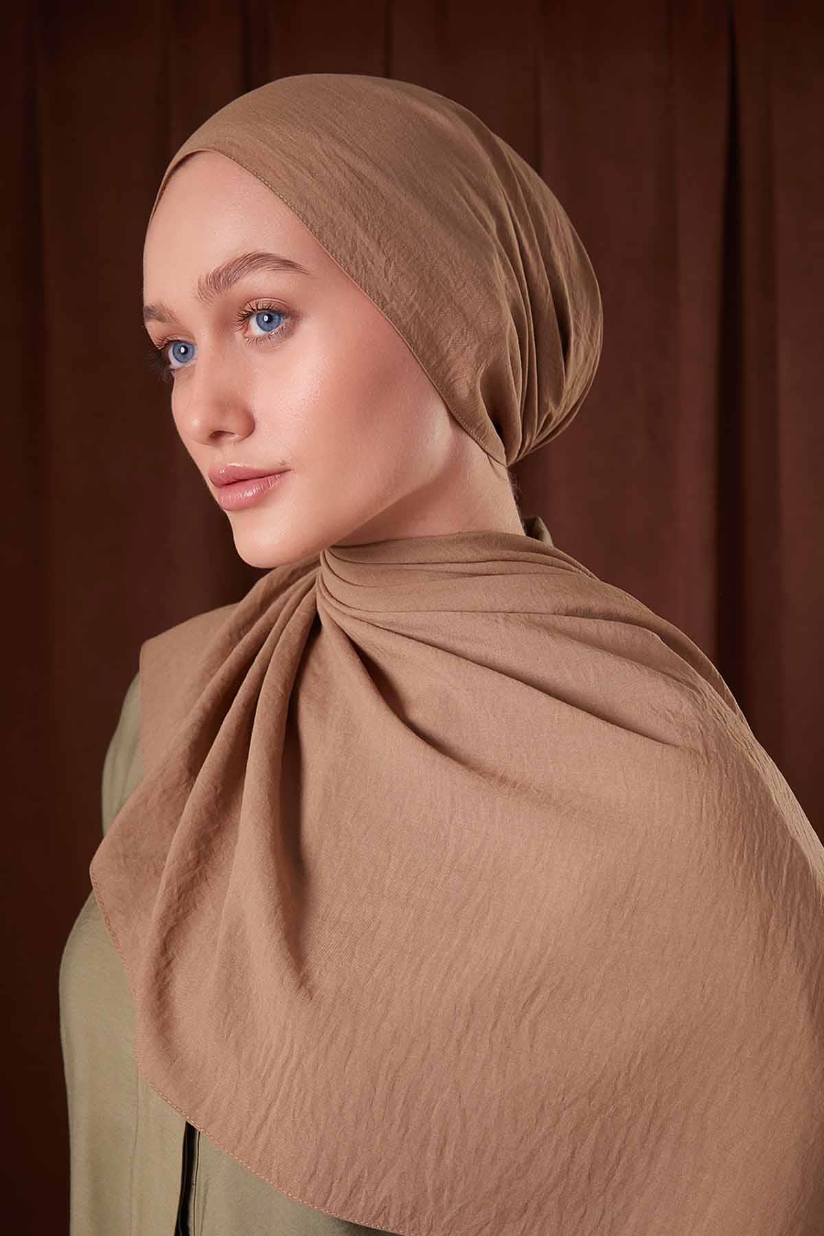 Fivescarf Sütlü Kahve Düz Luna Cotton Şal