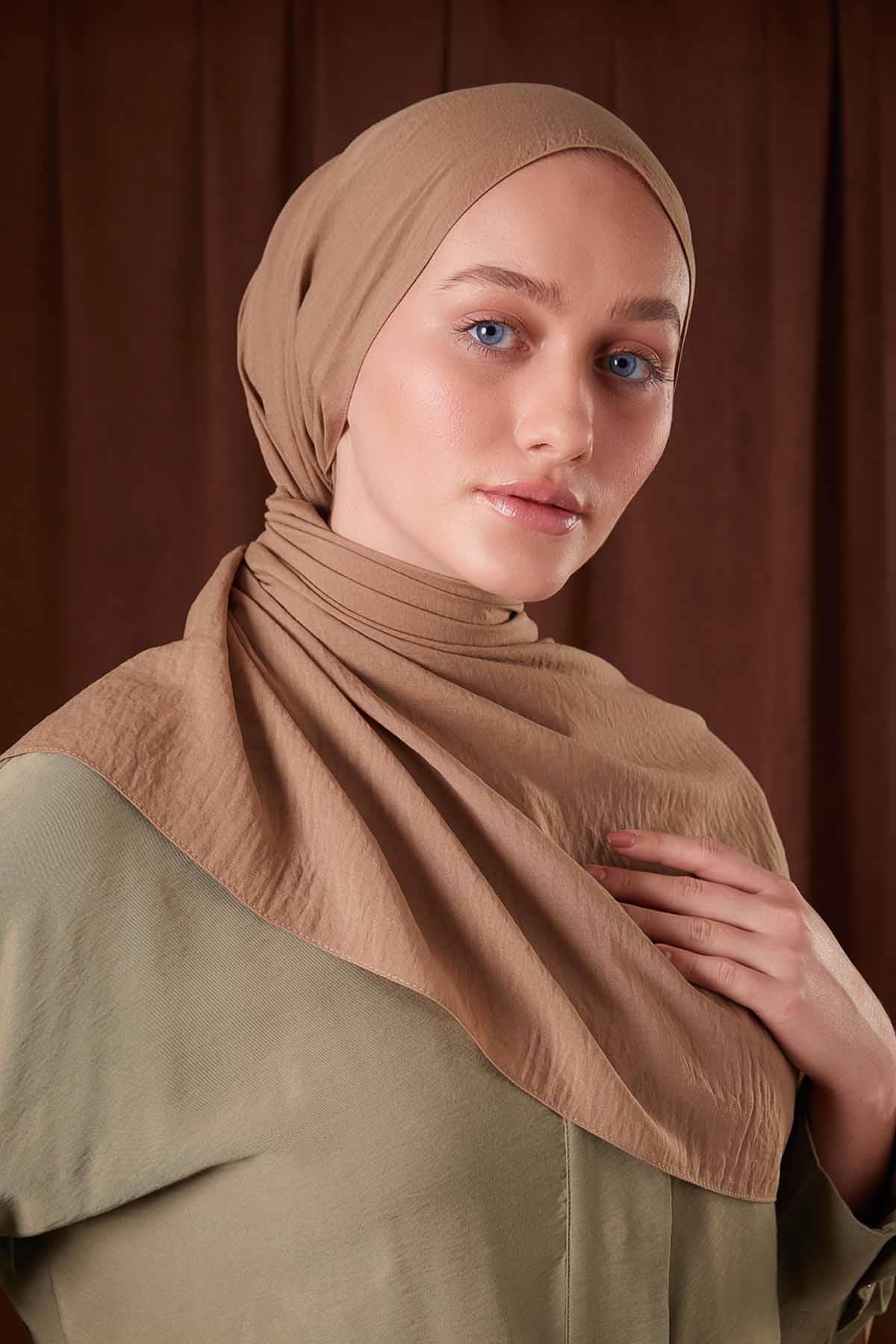 Fivescarf Sütlü Kahve Düz Luna Cotton Şal