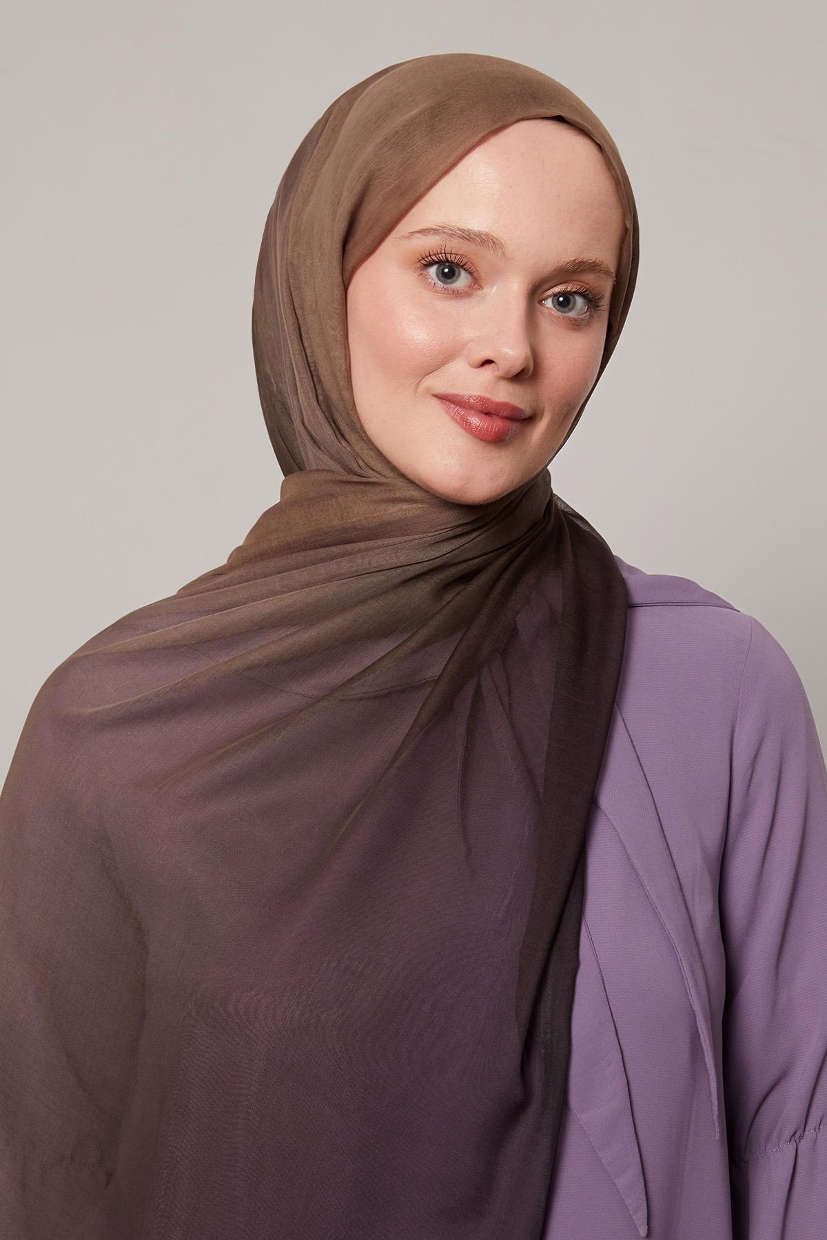 Fivescarf Sütlü Kahve Geçişli Comfort Şal