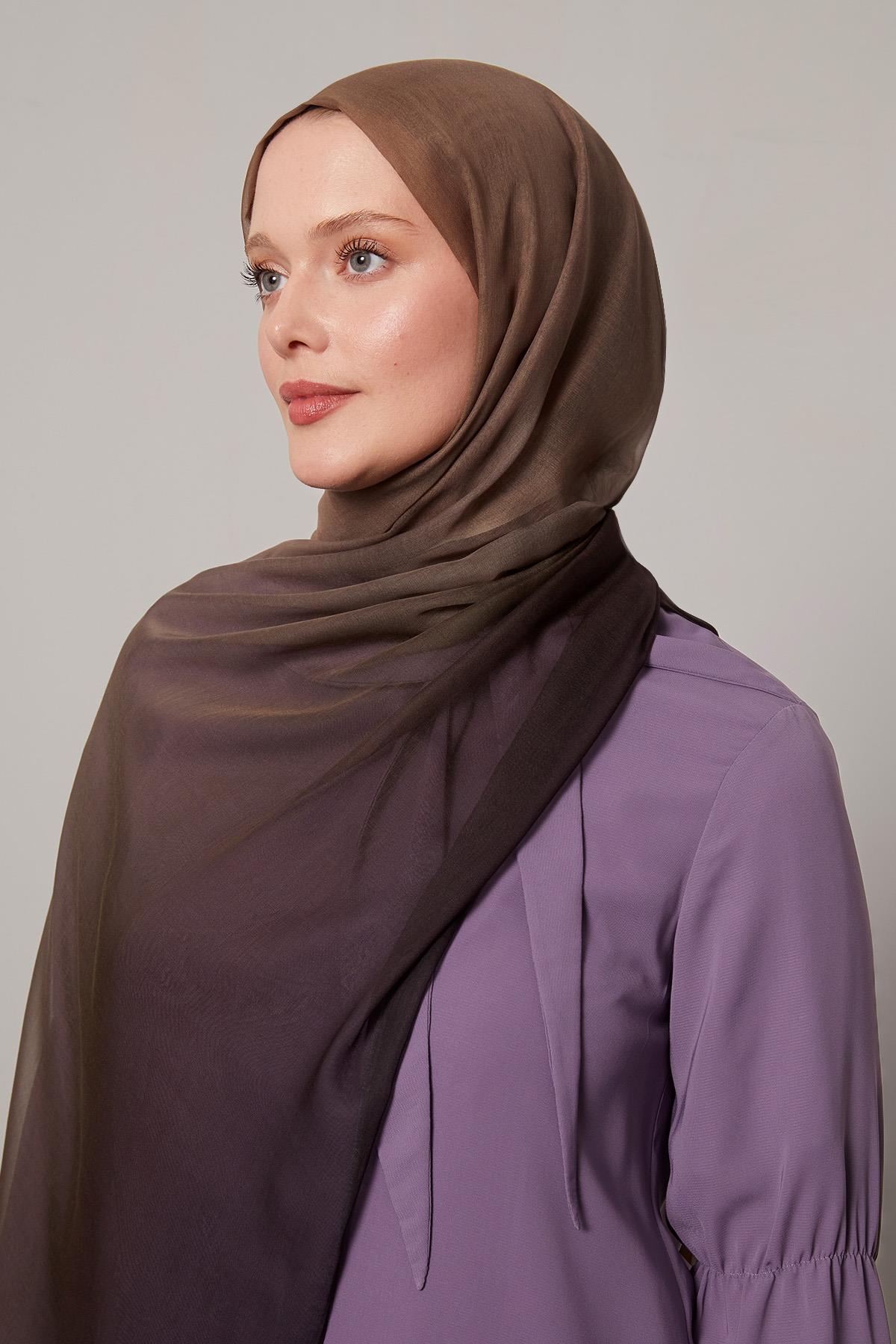 Fivescarf Sütlü Kahve Geçişli Comfort Şal