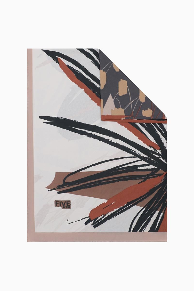 Fivescarf Sütlü Kahve Gölge Desen Krep Şal