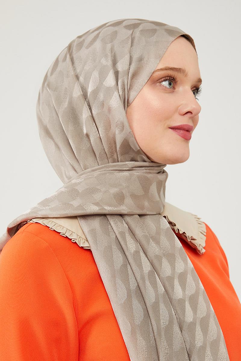 Fivescarf Taş Ay Desen Jakarlı Elegance Şal