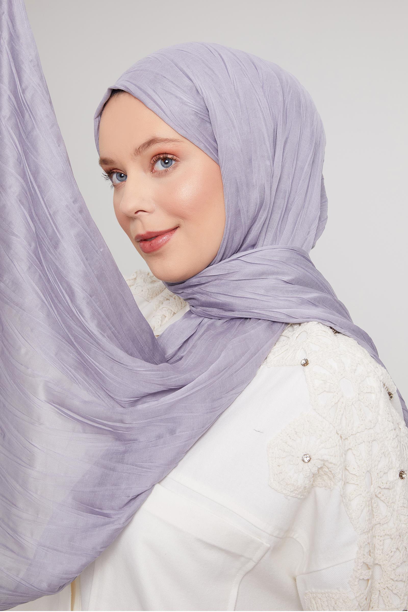 Fivescarf Taş Pliseli Pamuklu Şal