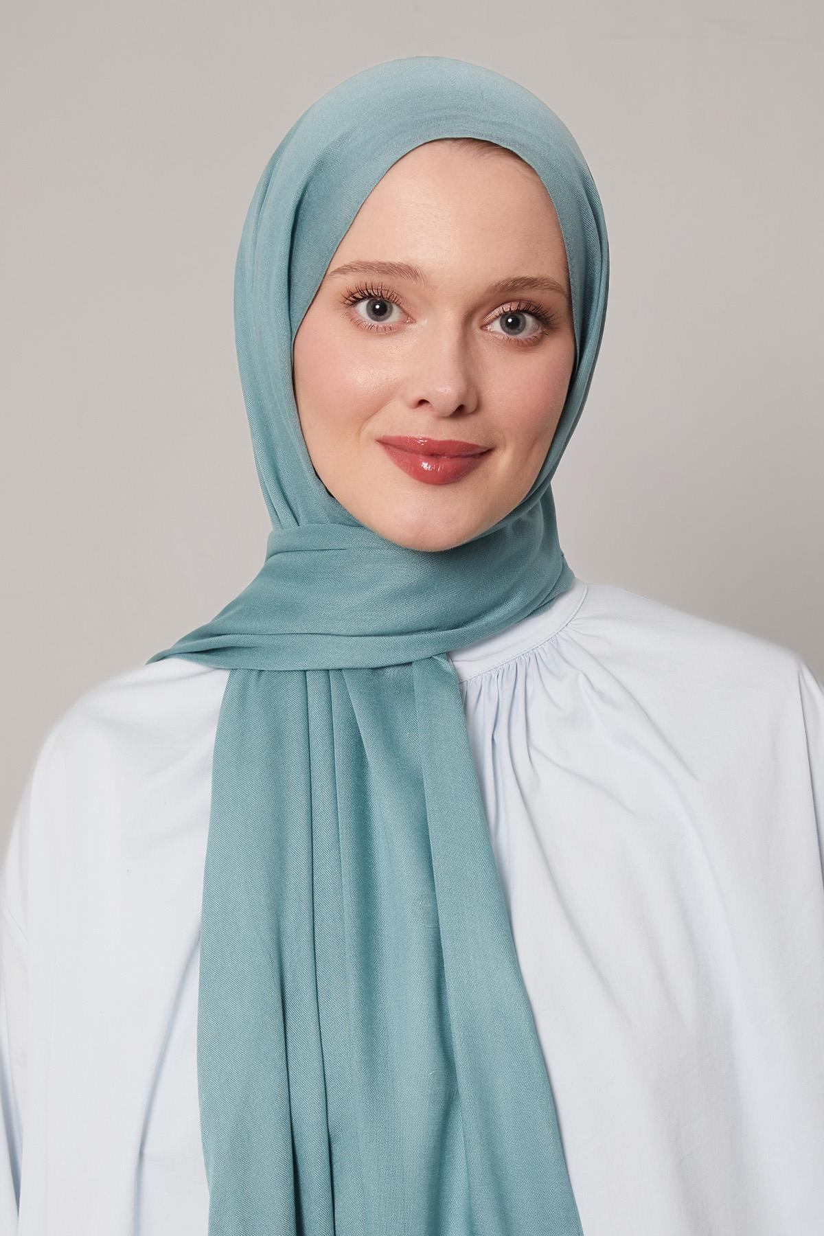 Fivescarf Turkuaz Viskon Modal Düz Şal