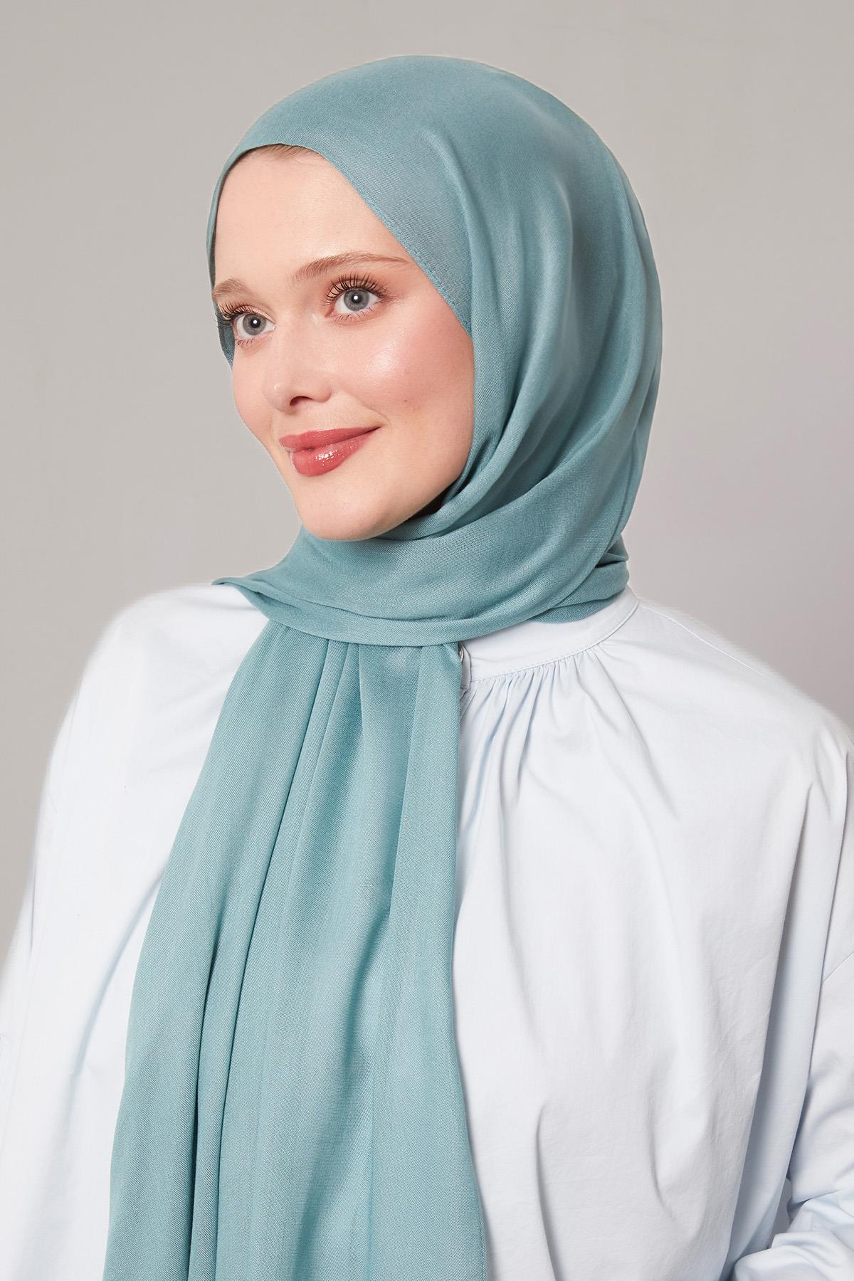 Fivescarf Turkuaz Viskon Modal Düz Şal