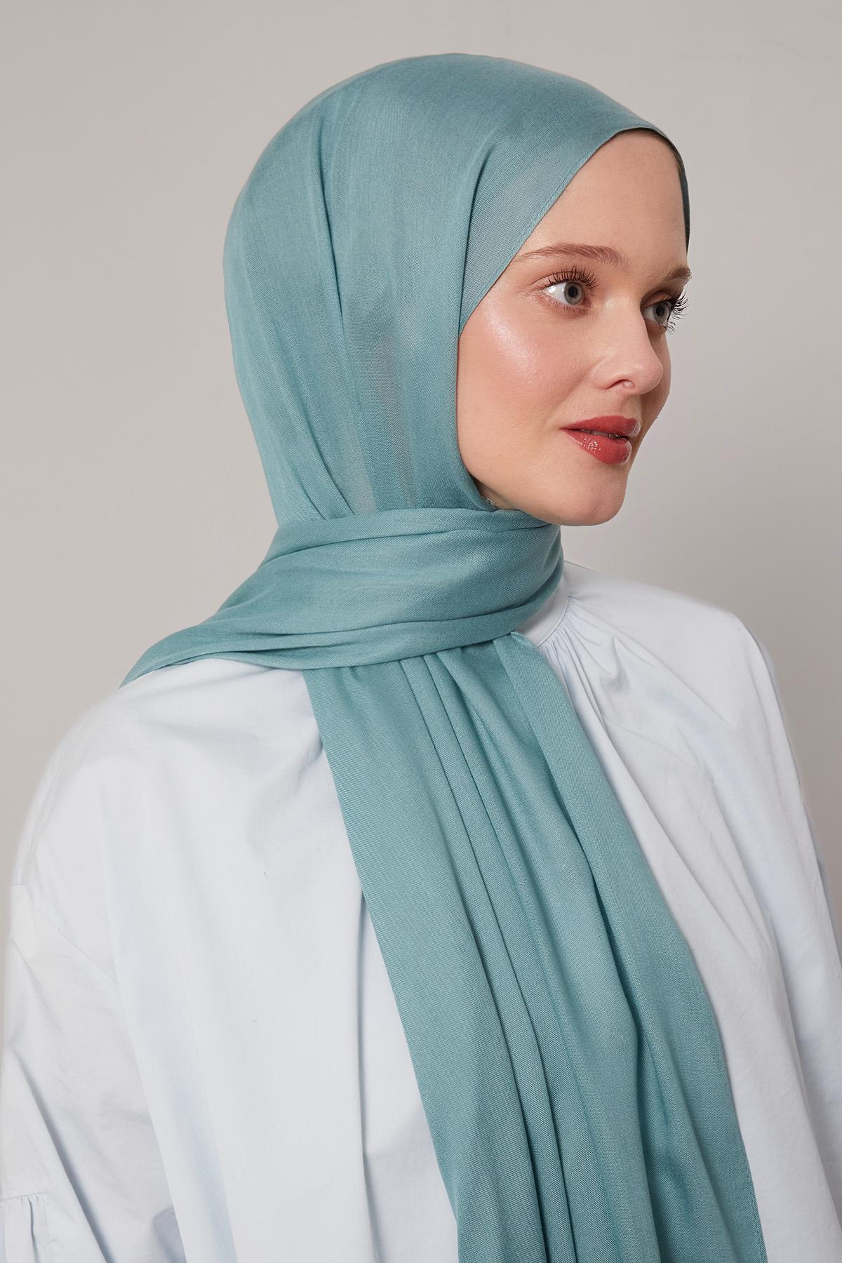 Fivescarf Turkuaz Viskon Modal Düz Şal